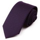 Dotted Neck Tie Dark Purple - One Size