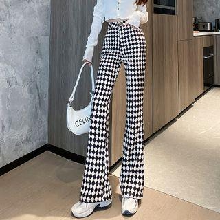 Pattern Flared Dress Pants