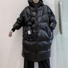 Plain Padded Zip Jacket Black - One Size