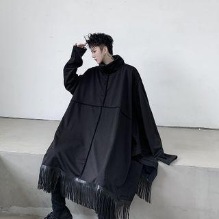 Long-sleeve Fringed Trim T-shirt