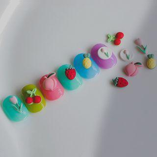 Set Of 4 / 12: Fruit / Flower Nail Art Decoration (various Designs)
