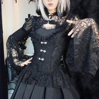 Bell Sleeve Lace Corset Top