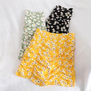 Floral High Waist Drawstring Skirt
