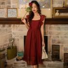 Ruffle Strap Bow-back A-line Dress