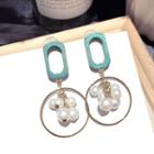 Hoop Drop Earring Green - 1 Pair - One Size