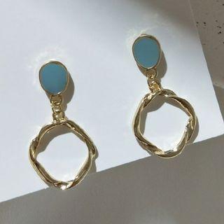 Glaze Alloy Hoop Dangle Earring