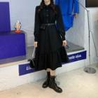Set: Asymmetric Midi Shirtdress+ Waist Bag