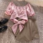 Puff-sleeve Cropped Top / High-waist Skirt (various Designs)