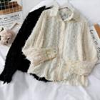 Jacquard-cuff Loose-fit Fringed Shirt