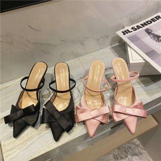 Bow Pointy-toe Stiletto Heel Mules