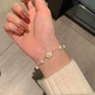 Flower Faux Pearl Alloy Bracelet D1592-1 - Bracelet - Gold - One Size