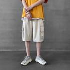 High-waist Applique Cargo Shorts