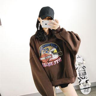 Printed Loose Fit Hoodie