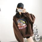 Printed Loose Fit Hoodie