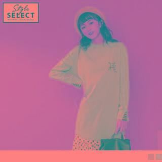 Mock Neck Striped Panel Print Top