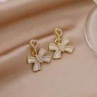 Pearl Bow Stud Earring Gold - One Size