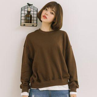 Mock Two-piece Sweatshirt Coffee - One Size