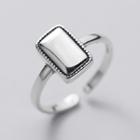 925 Sterling Silver Rectangle Open Ring S925 Silver - As Shown In Figure - One Size