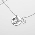 Dog Paw & Lettering Disc Pendant Necklace