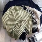 Frayed Striped Sweater