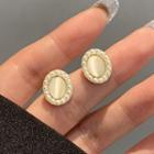 Faux Pearl Oval Earring 1 Pair - Off-white - One Size