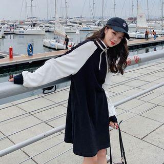 Color Panel Sweatshirt Dress