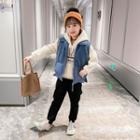 Set: Printed Hoodie + Zip-up Fleece Vest + Jogger Pants