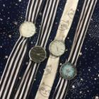 Patterned Fabric Strap Watch