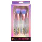 Set Of 4: Faux Crystal Handle Makeup Brush Set Of 4 - Purple - One Size