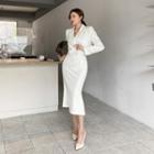 Set: Double-breasted Cropped Blazer + Mermaid Skirt
