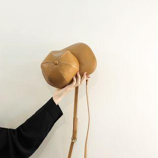 Faux Leather Cap Crossbody Bag