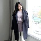 Notched-lapel Raglan-sleeve Cardigan