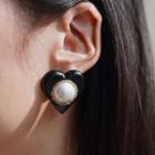 Heart Faux Pearl Acrylic Earring