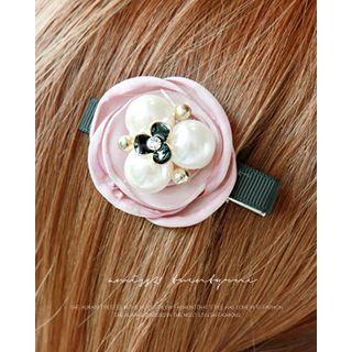 Faux-pearl Corsage Hair Clip