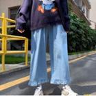 Ruffled Straight Leg Jeans