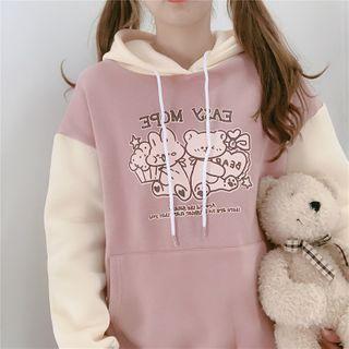 Print Hoodie Beige & Pink - One Size