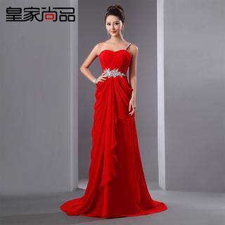 Diamante One-shoulder Ruched Sheath Evening Gown
