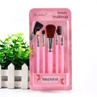 Set Of 5: Makeup Brush Red - One Size