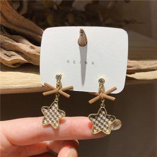 Houndstooth Star Drop Earring