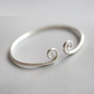 Sterling Silver Open Bangle As Shown In Figure - One Size