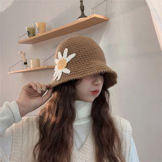 Flower Knit Cloche Hat