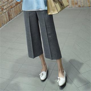 Wide-leg Cropped Dress Pants