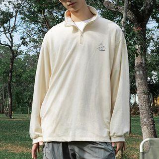 Half-zip Mountain Print Sweatshirt