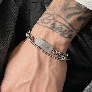 Pendant Chain Layered Bracelet Silver - One Size