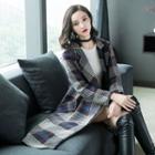 Plaid Notch Lapel Midi Coat