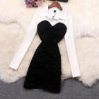 Inset Shirt Ruched Bandeau Dress Black - One Size