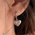 Heart Rhinestone Alloy Dangle Earring 1 Pair - Heart Earrings - Silver - One Size