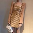 Polka Dot Spaghetti-strap A-line Minidress / Crop Cardigan