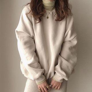Plain Sweatshirt Beige - M