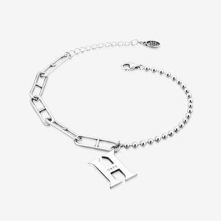 Lettering Bracelet 925 Silver - Silver - One Size